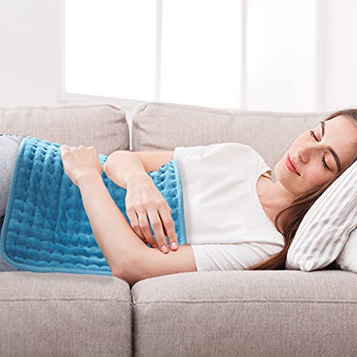 Dailylife Heating Pad 12"X24" For Pain Relief, Microplush Electric Heating Pads With 6 Heat Settings, Fast-Heating Technology, Auto Shut Off, Great For Back, Neck, And Cramps, Blue #TOP1