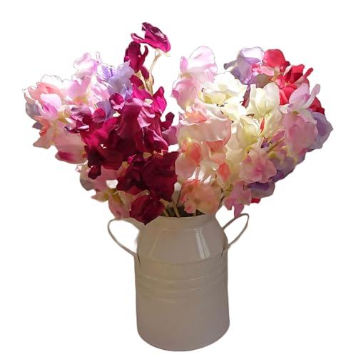 HlpiAMok Yasirona Permabloom Artificial Sweetpea Flowers in Jug