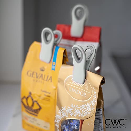 Cook With Color 5 Pc Chip Bag Clips- Kitchen Clips, Magnetic Chip Clips For Bags, Food Bag Clips With Airtight Seal (White) #TOP3