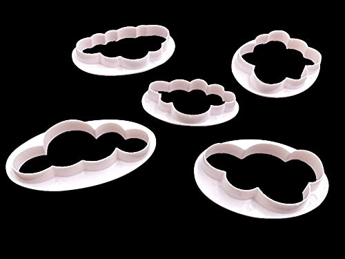 image for Aliotech 5PCS Different Pattern Plastic Fluffy Cloud Cutters Cookie Cu
