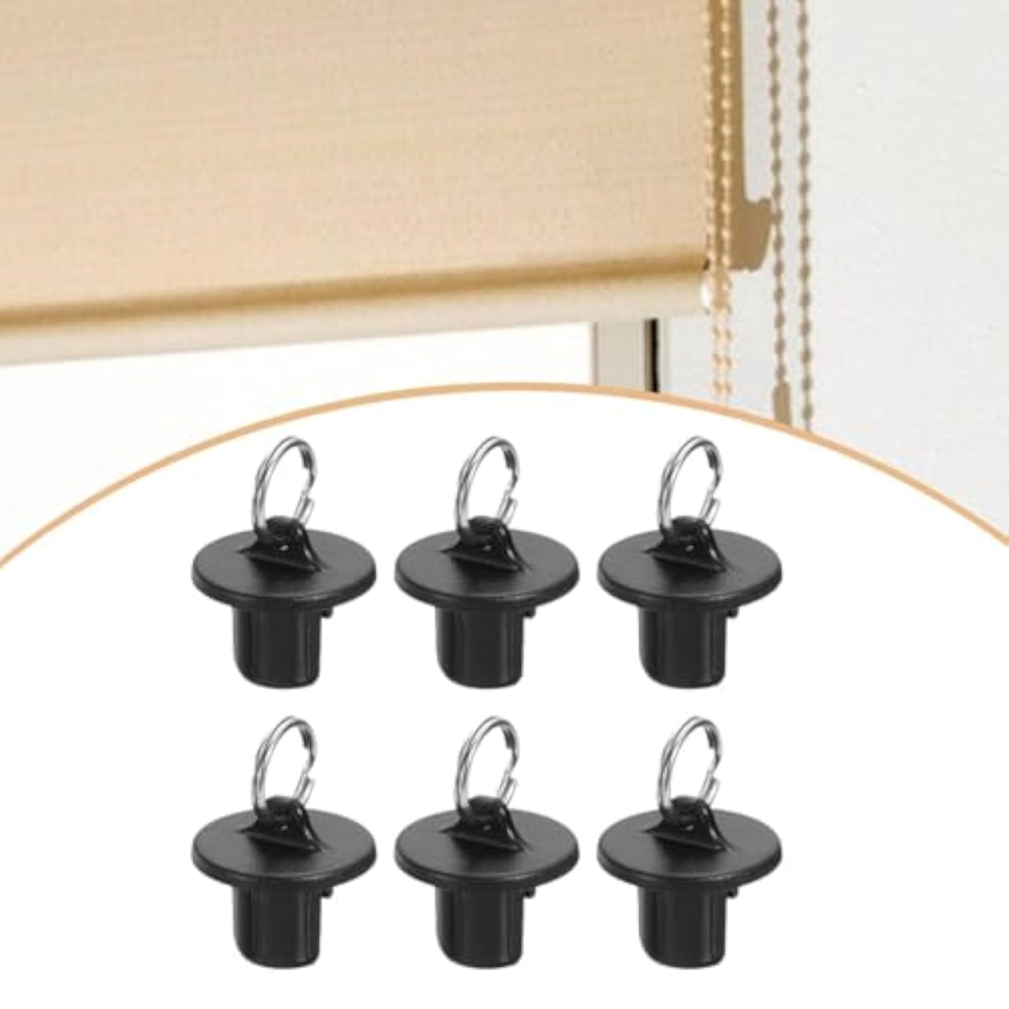 6Pcs Weather Resistant Roller Shade End Caps Parts Black