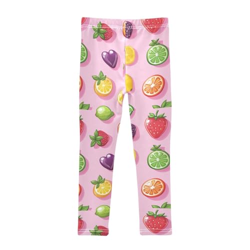 Cute Lemon Blueberry Mango Gummy Jelly Candy Girls Leggings Kids Yoga Pants Dance Active Tights 4T2