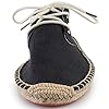 Alexis Leroy Men's Lace Up Canvas Flat Espadrilles Slip On Canvas Shoes Black 22ss 10 UK #2