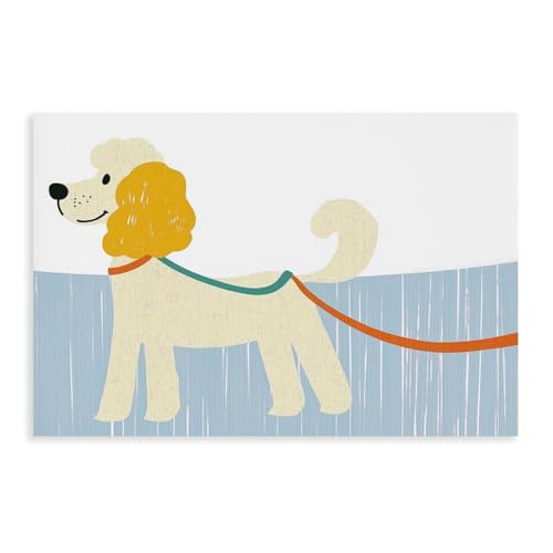 Toile enfant caniche pour décorer une chambre de bébé cocooning