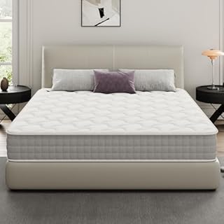 DEWINNER - Matelas 140x190 - épaisseur de 20CM - Matelas à Ressorts ensachés et à mémoire de Forme - Blanc - Ergonomique, Soutien Parfait, Respirant