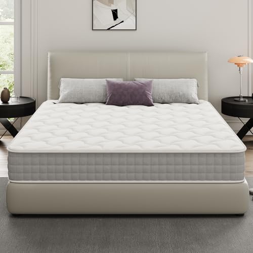 DEWINNER Matelas 160x200 épaisseur de 20CM - Matelas à Ressorts ensachés et à mémoire de Forme - Blanc - Ergonomique, Soutien Parfait, Respirant