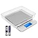 Waga kuchenna, cyfrowa waga kuchenna Hillylolly 0,1 g, waga mała, waga cyfrowa ze stali nierdzewnej, waga probiercza 0,1 g, kuchnia, 2 tace, bateria, funkcja tarowania, funkcja czwarciowa, 6 jednostek konwersji