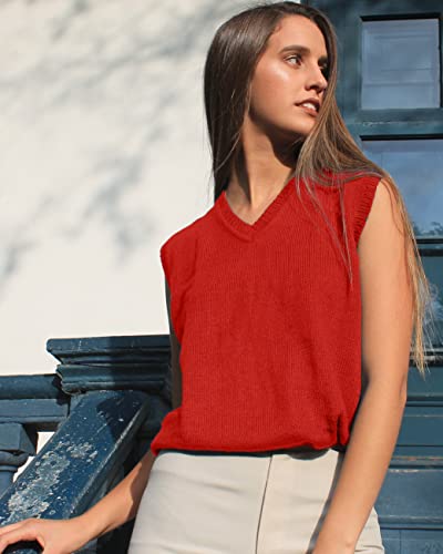 Image of TINKUY Peru Women's Alpaca Wool V-Neck Sweater Vest - Soft Knitted Pullover - Authentic Peruvian Wool - Sizes S-2XL
