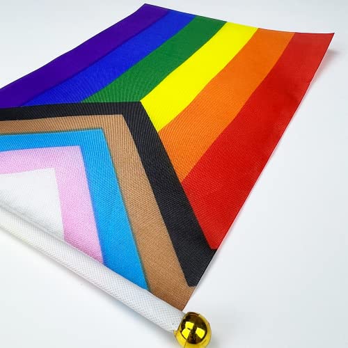 50 Pack Progress Rainbow Pride flag Small Mini Flag Hand Held Flag Stick Flag USA American Rainbow Flag,Progress Party Decorations Supplies For Parades,Rainbow Festival
