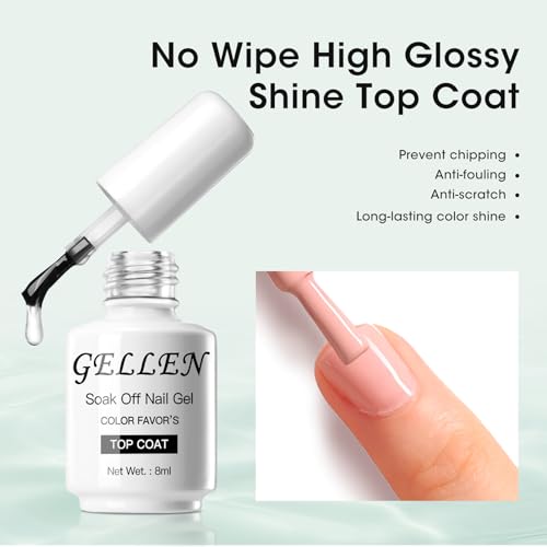 GEL TOP Y BASE COAT GELLEN 2 PCS GEL TRANSPARENTE 8ML miniatura 4