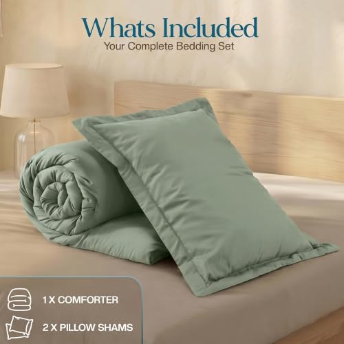 Image of Utopia Bedding 2 Pc Twin Comforter Set, All Season Bedding, Sage Green
