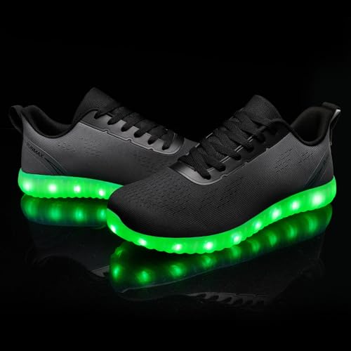 Image of BosenHulu Light Up Shoes for Women Men USB Charging LED Shoes Adult Halloween Dancing Glowing Luminous Trainers Gradient Colors Mesh Upper Party Revel Flashing Sneakers