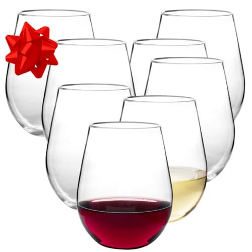 D'Eco Unbreakable Tritan Wine Glasses, 20 oz (Set of 8) – Shatterproof, Crystal-Clear, BPA-Free...