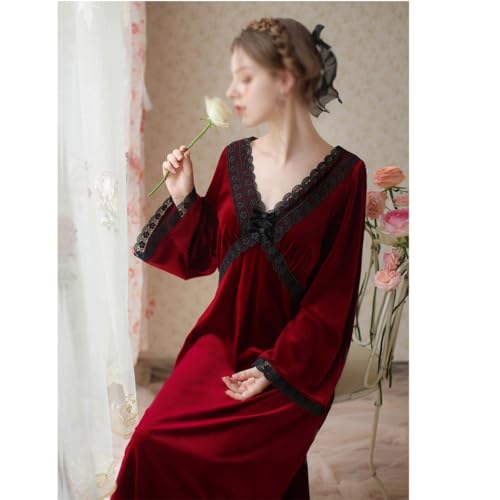 Pyjama long en velours TXQHD pour l'hiver chaud et ample