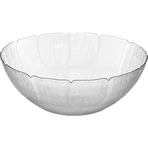 Carlisle FoodService Products Petal Mist Reusable Plastic Bowl, 18 Inch Diameter for Catering, Buffets, Restaurants, Polycarbonate (Pc), 17.2 Quarts, Clear, (Pack of 4)