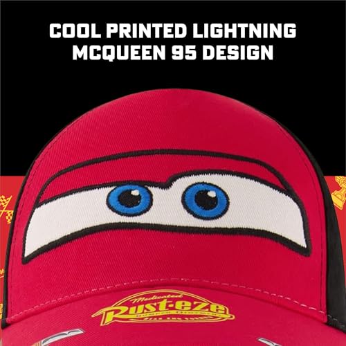 Disney boys Disney Toddler Hat for Boyâ€™s, Lightning Mcqueen Kids Baseball Cap, Red, 2-4T US - image 3
