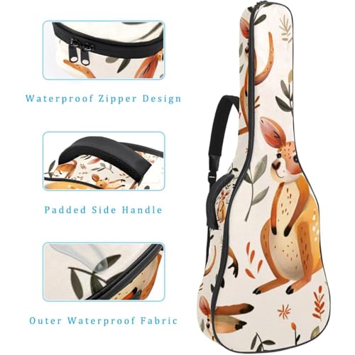 Sac à dos guitare acoustique 109 cm imperméable et étui souple basse multicolore