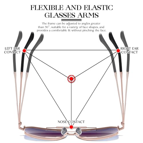 SIPLION Foxdon Polarized Sunglasses Mens - Pilot Metal Frame Medium Size UV400 Stylish Retro Style JS85383