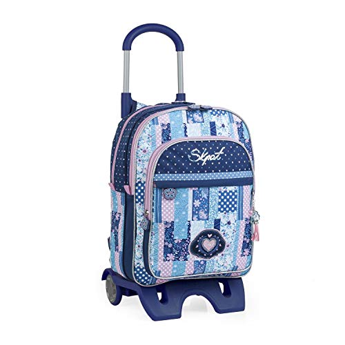 SKPAT: Mochila Escolar con Ruedas Infantil para niña. Carro Trolley. Acolchada y Estampada