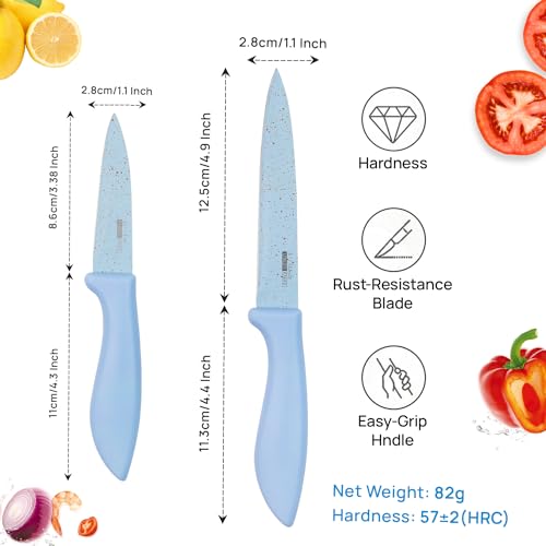 Image of SKYTONE Knife Set of 3 with Cover, Stainless Steel Knives for Kitchen| Sharp Edge Cutting Chef Knifes for Chopping Vegetables, Fruits, Multipurpose Knife, Kitchen Tools