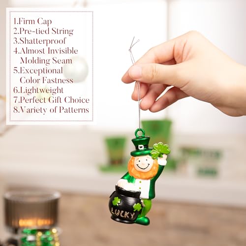 Valery Madelyn 35pcs St Patricks Day Tree Decorations, Hanging Shamrocks Ornament Set with Green and Gold Finish, Leprechaun Hat Clovers Ornaments for Christmas Tree by Valery Madelyn - Image 5