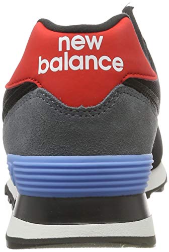 Image of New Balance Men's 574 V2 Sneaker, Black /Velocity Red, 13 M