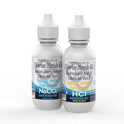CrystalClearlab Chlorine Dioxide Treatment Kit, 4 oz HCL Solution with Drop Bottles