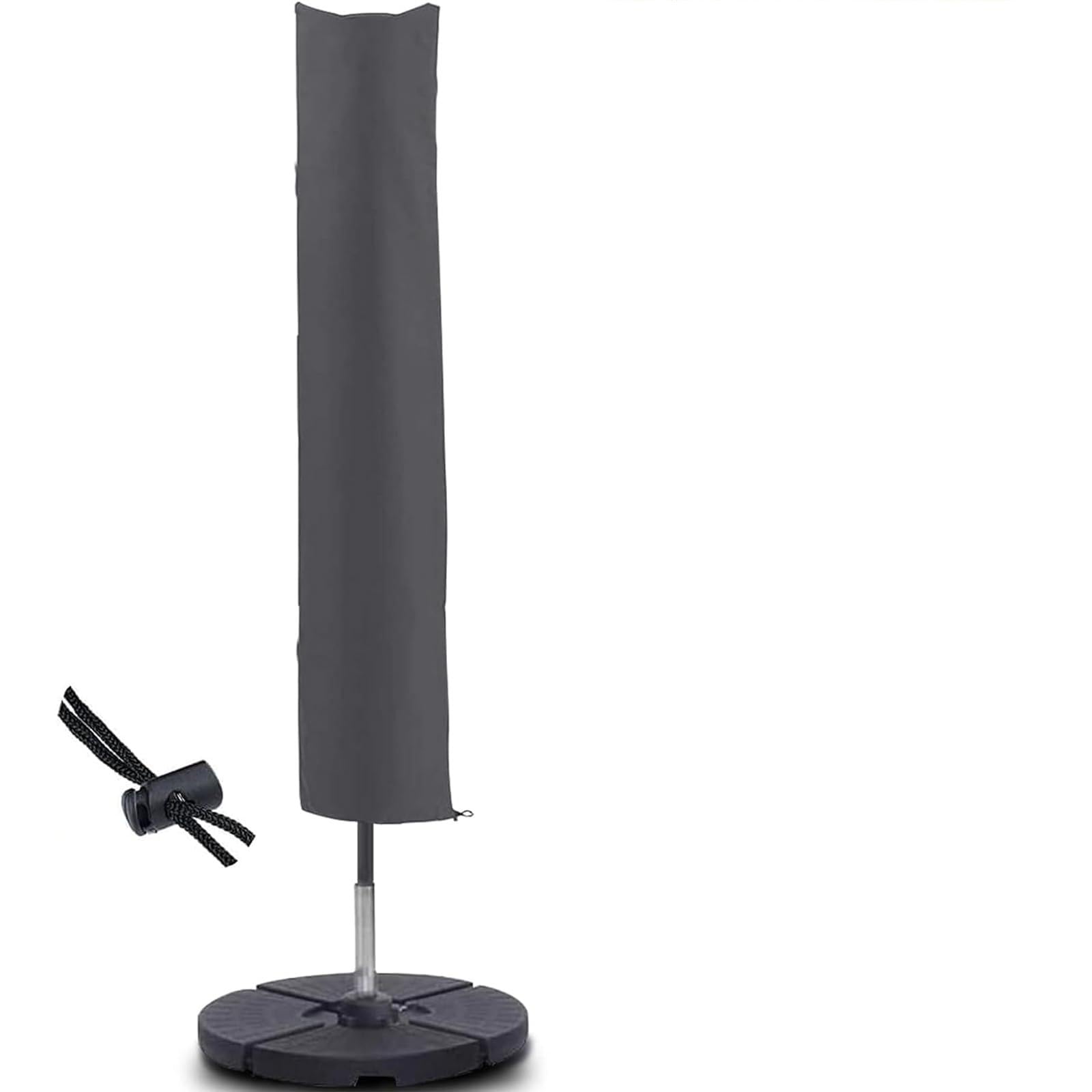 RICHIE Garden Parasol Cover Patio Umbrella Covers for Parasol Fits 2 to 3m Diameter Parasols 153x30x30cm Waterproof Tear Resistant 600D Oxford PVC Coating,Black&Grey,NO ZIP — image 1
