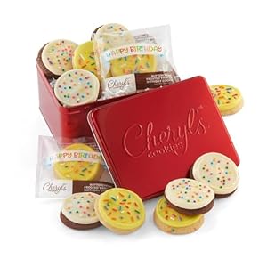 Cheryl’s Cookies® Birthday Gift Tin with Cookies, birthday cookies, birthday gift, gourmet cookies, gift tin, cookie gift tin