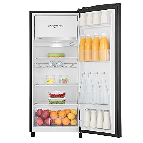 Hisense-RR220D4ABF-Frigorifico-Una-Puerta-Botellero-Cromado-estantes-XXL-164-L-de-capacidad-neta-128-cm-alto-Silencioso-40dBA-Color-Negro