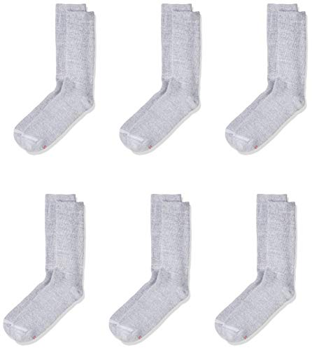 Hanes Ultimate Men's 6-Pack FreshIQ Dyed Crew Socks, Grey, , 6-12 shoe size (10-13 sock size)