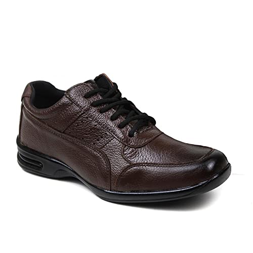 Sapato Social Masculino de Couro HB601 Air Confort Plus Cor:Marrom;Tamanho:44
