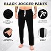 COSHAL® Lounge Pants for Men's with Side Stripes Joggers Track Pant's Casual Sweat Trousers Mens Tracksuit Drawstring Waist, Casual Tracksuit Pants Black, XXL #4