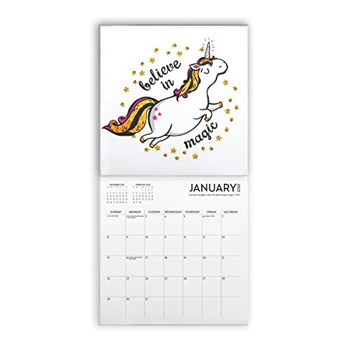 Unicorn Calendar 2023 With Sticker Pack, Large 12 X 12 Inch, Unicorn Wall Calendar With Sticker Set, Gift For Unicorn Lovers, Cute Calendar For Girls #TOP1