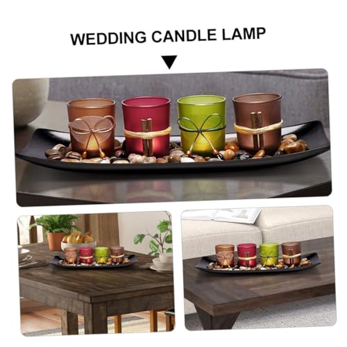 Candelabros de vidrio con velas LED Ciieeo pack de 4 7