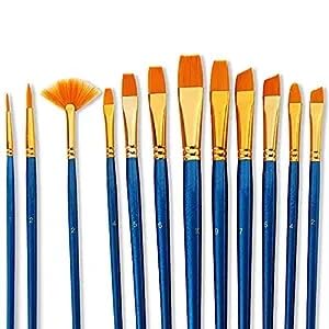 ECLET Art Brush Set for Artists, Painting Brushes Set of 12 Professional Round Pointed Tip Nylon Hair Artist Acrylic Paint Brush for Acrylic/Water Colour/Oil Painting Item 24