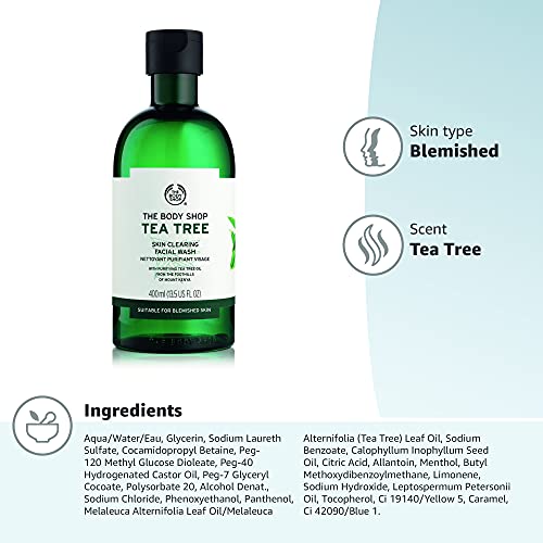 The Body Shop Tea Tree Skin Clearing Facial Wash, 13.5 Fl Oz (Vegan) #TOP5