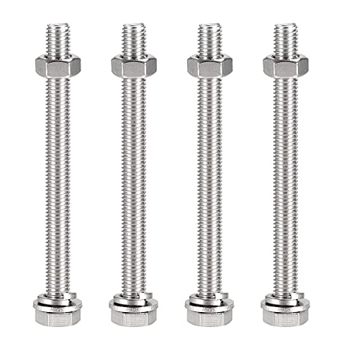 Tornillos de cabeza hexagonal M10 con tuercas y arandelas planas para montaje industrial