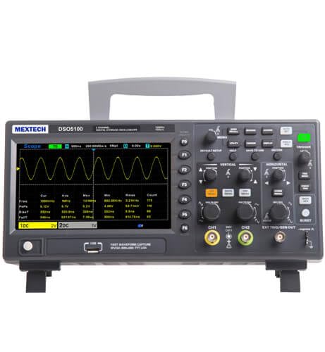 Mextech Digital Storage Oscilloscope DSO-5100 (100MHz) 2 Channel, 1GSa/s for half channels,500MSa/s for all channels
