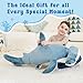 Zctghvy 37 inch Hammerhead Shark Stuffed Animal Giant Soft Plush Shark Toy Realistic Blue Ocean Animal Gift for Kids and Adults