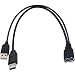 Duttek USB 3.0 Y Splitter Cable, 30CM/1ft USB 3.0 Type A Female to Dual USB Male 1 to 2 Sync Data Charging Converter Y Extension Cable Cord (One Side Only for Charging) (1FM/2M)