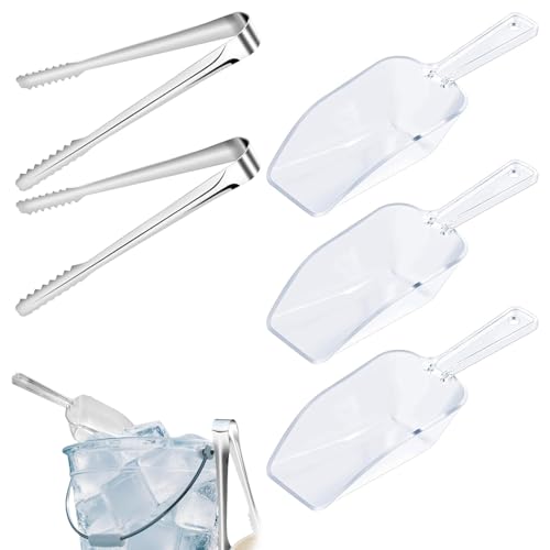 5 PCS Sweet Scoops and Tongs Set, Sweet Scoops for Pick n Mix, Ice Scoop and Sweet Tongs, Ideal for Cafes, Restaurants, Grocery Stores, Birthday Parties, Weddings, Beach Parties，Thanksgiving