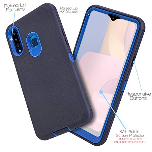 Customerfirst Designed For Galaxy A20S Case, Dual Layer Full Body Protective Shell Shockproof Rugged Case With Belt Clip Holster Case For Samsung Galaxy A20S Phone (Blue) #TOP4