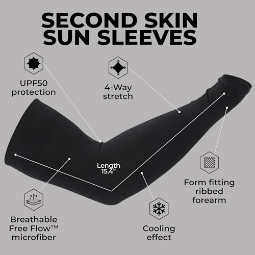 Image of Tough Outdoors UV Arm Sleeves for Men Women - Sun Protection Sleeves - Compression Golf Baseball Cooling Tattoo Arm Sleeve