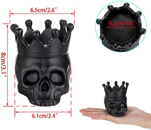 Tolida Skull Tealight Candle Holder Scary Spooky Tealight Votive Candle Holder Gothic Horrifying Skull Image Skeleton Decorative Candle Holder for Halloween Secret Chamber Decor (Black)