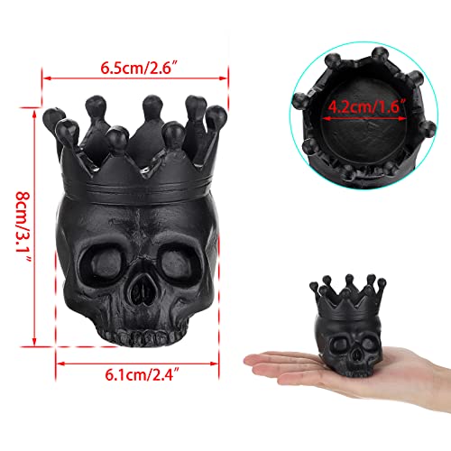 Juxyes Pack Of 2 Skull Candle Holder Skeleton Candlestick Holders, Vintage Skull Candlestick Holders Decorative Retro Tea Votive Candle Holders Stand For Party Halloween Spooky Bar Skull Decoration #TOP1