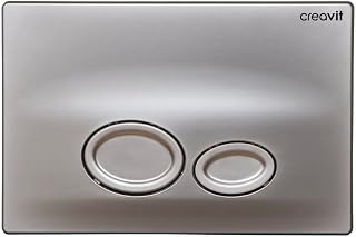 Creavit WC Drückerplatte Chrom Matt, Betätigungsplatte für 2-Mengen-Spülung, Doppelspülung für Unterputz Spülkasten, WC Taste, Ersatz für Vorwandelement