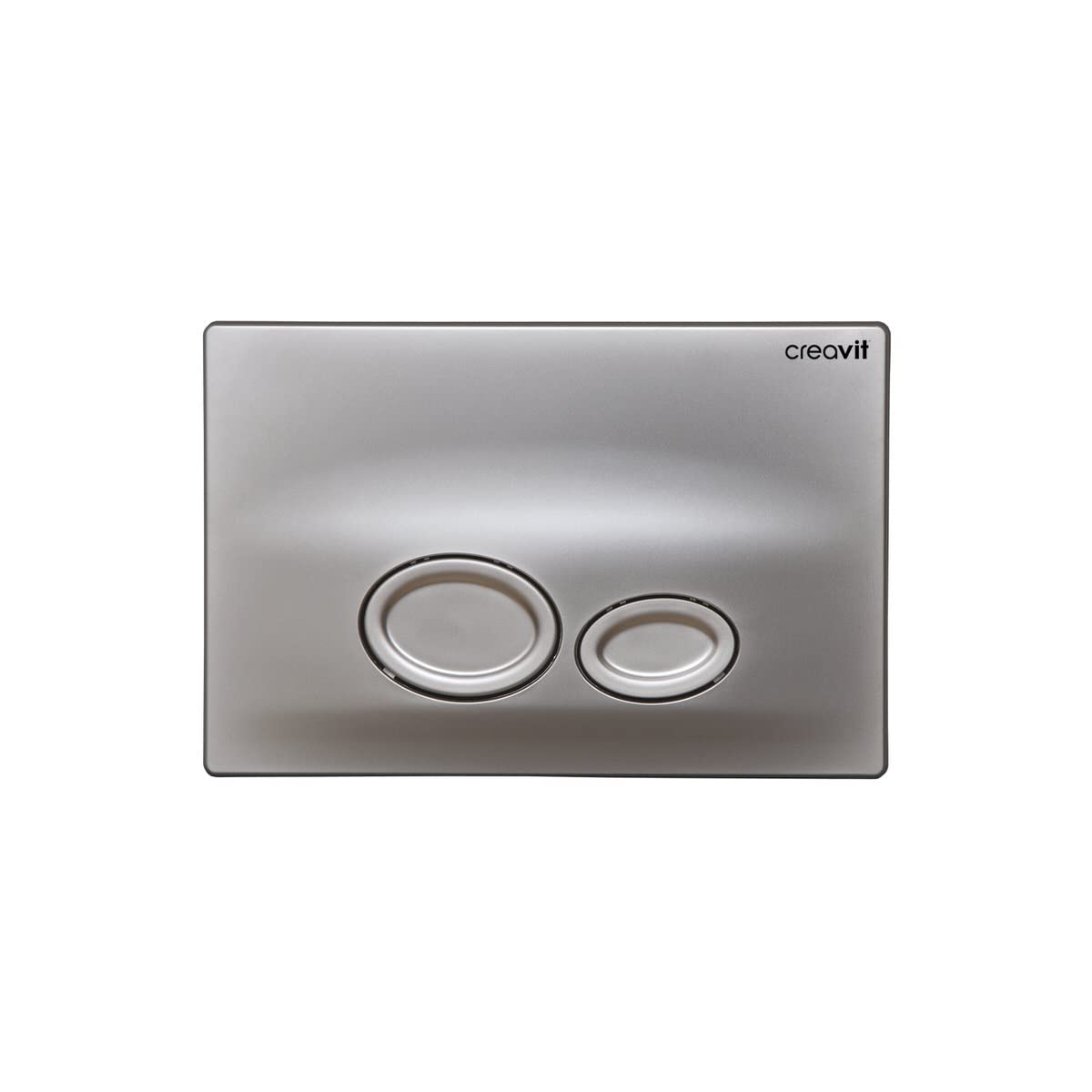 Creavit WC Drückerplatte Chrom Matt, Betätigungsplatte für 2-Mengen-Spülung, Doppelspülung für Unterputz Spülkasten, WC Taste, Ersatz für Vorwandelement
