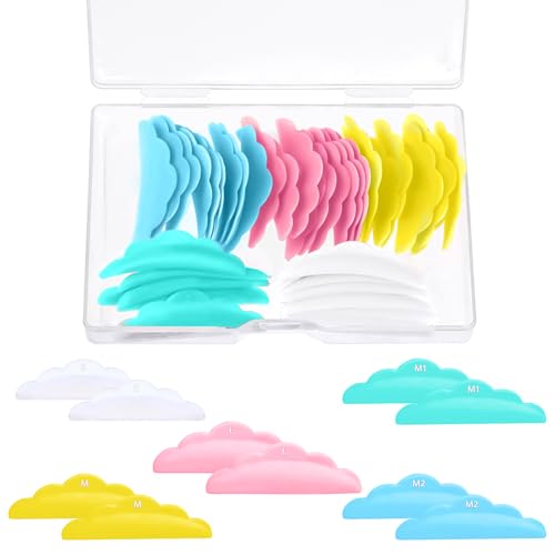 Oruola 50pcs Lash Rods for Lash Lift,Lashes Lift Rods Self Adhesive,Silicone Eyelash Pads Raise Eyelashes Perming Curler Rod,5 Sizes Reusable Silicone Lashes Shields for Eye Supplies Makeup Tool