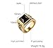 Mealguet Jewelry Stainless Steel Men's Ring with Agate Gemstone, Gold Plated, Size 10